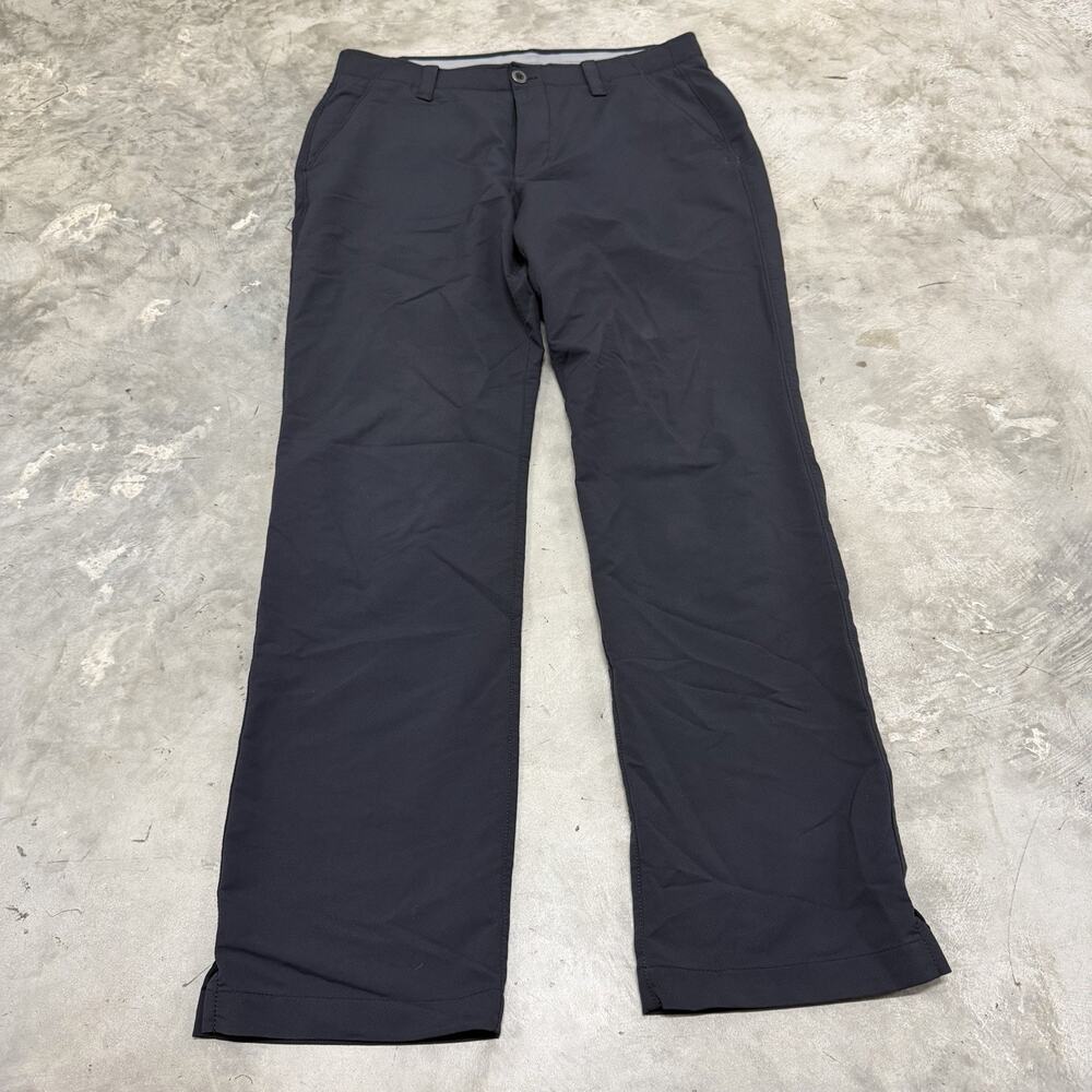 Under Armour Match Play Golf Pants 34x32 Black Stretch Tech Performance 1248089
